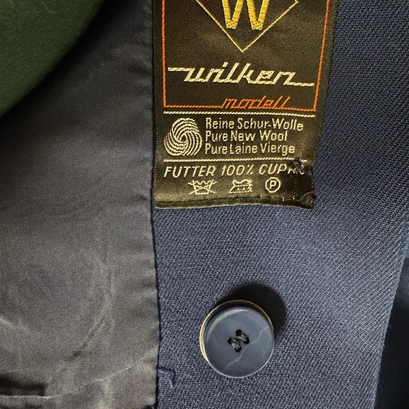 Wilken modell women’s navy blue button wool blazer business casual vintage large - Picture 6 of 6